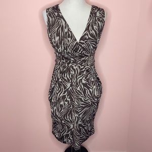 IZ Byer Brown Zebra Print Dress with POCKETS!
